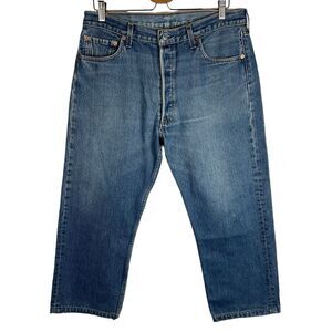VTG 90s Levis 501 XX Button Fly Blue Denim Jeans Pants Sz 36 x 30 Grunge USA